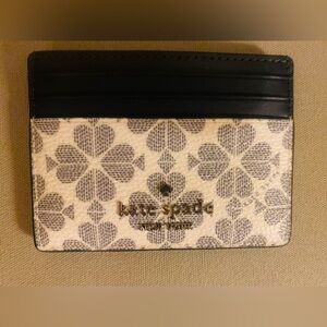 NWOT Kate Spade Blue Flower Jacquard card holder.